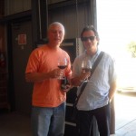 Vahan and Mitchell sampling some Vogelzang wine